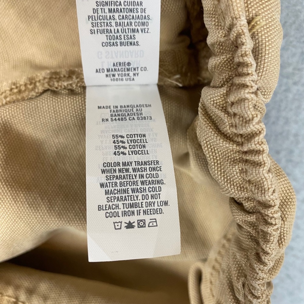 Aerie Carpenter Baggy Wide Leg Elastic Waist Utility Pants Womens Large Tan - Picture 7 of 12